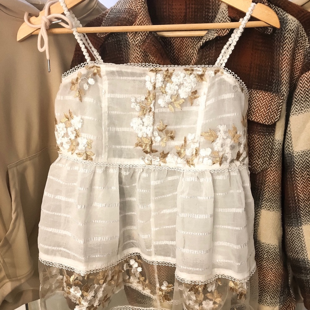 Sheer ivory top